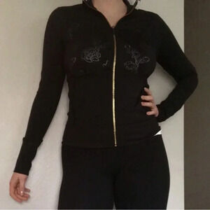 Kate Spade Zip Up Jacket with Floral Mesh Details Size Small